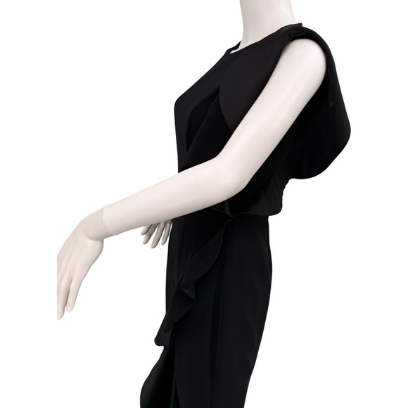 CARMEN MARC VALVO Infusion Black Ruffle Dress Size 2 Prom Elegant Formal Gown - Picture 14 of 16